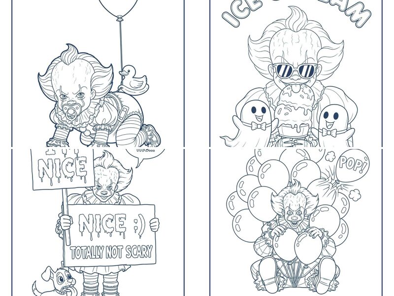 Cute, Adorable, and Cartoon Pennywise Coloring Pages