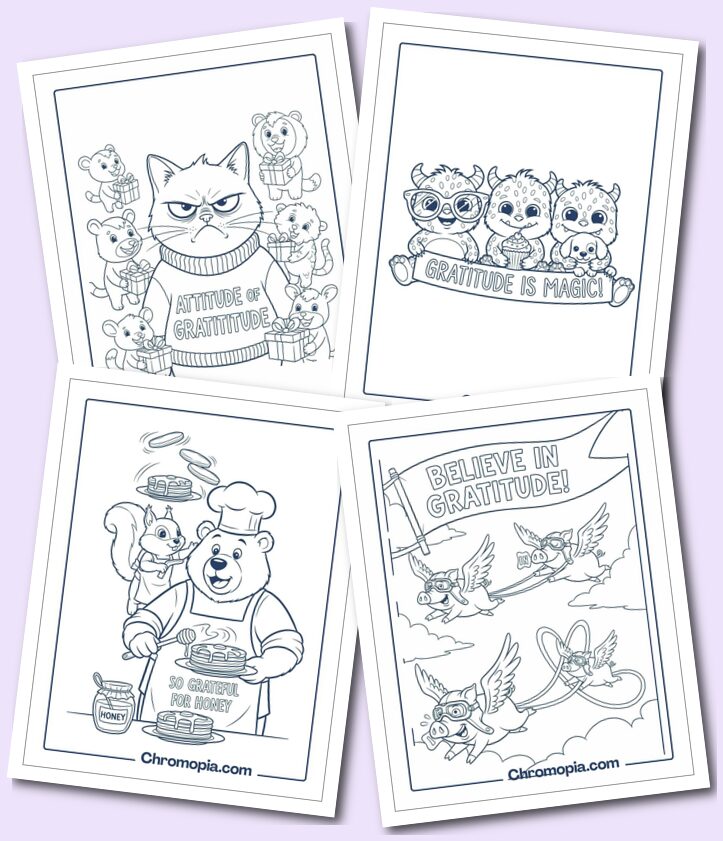 Cute and Funny Gratitude Coloring Pages