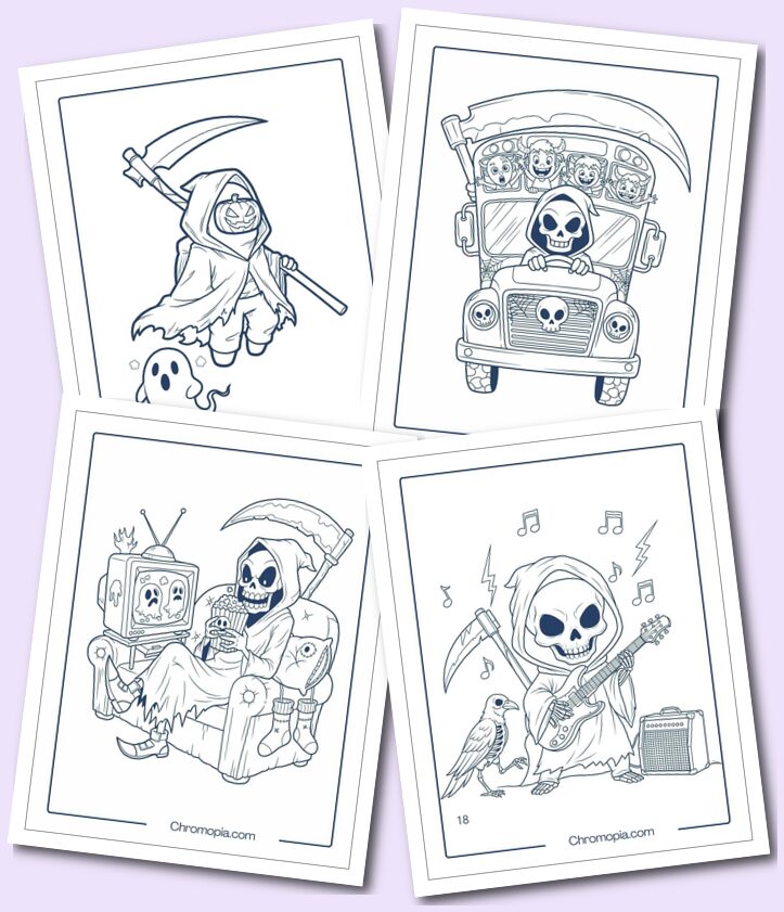 Cute, Funny, Easy Grim Reaper for Kids, Toddlers, Preschoolers, and Students