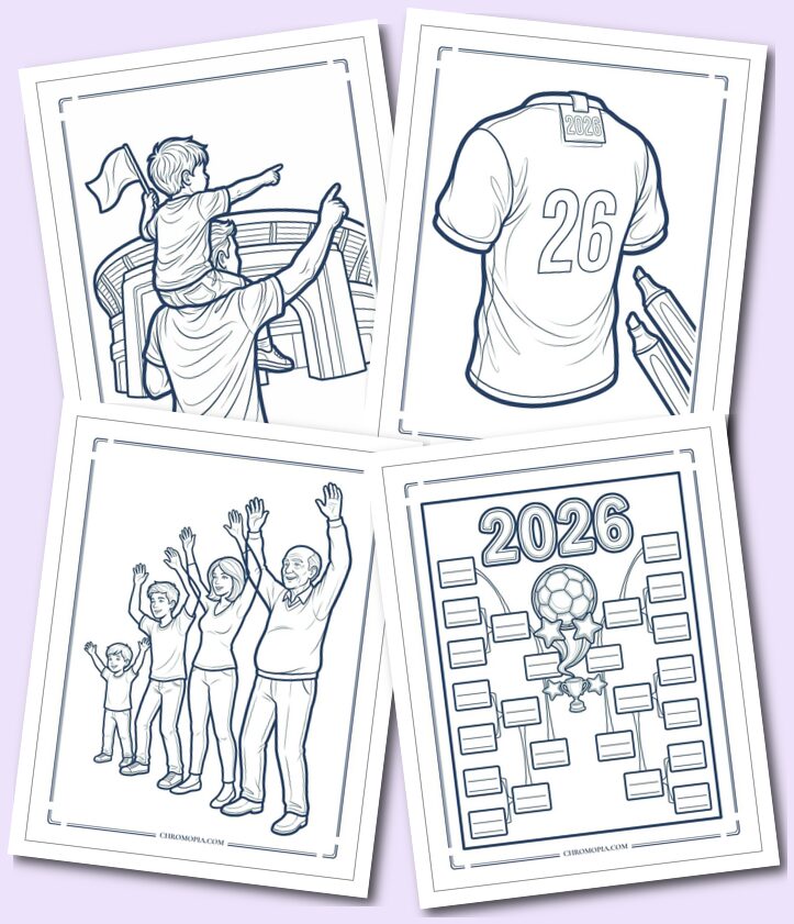 Cute Soccer World Cup 2026 Moments Coloring Pages