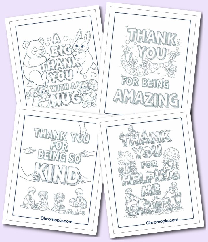 Cute Thank You Coloring Pages