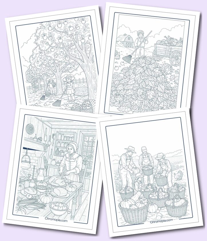 Detailed and Realistic Harvest Coloring Pages for Older Kids