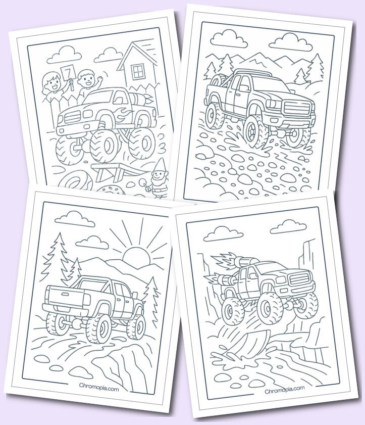 Diesel and Lifted Truck Coloring Pages