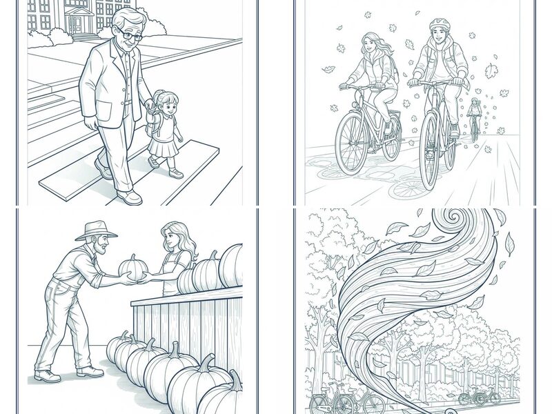 Early Fall September Coloring Pages
