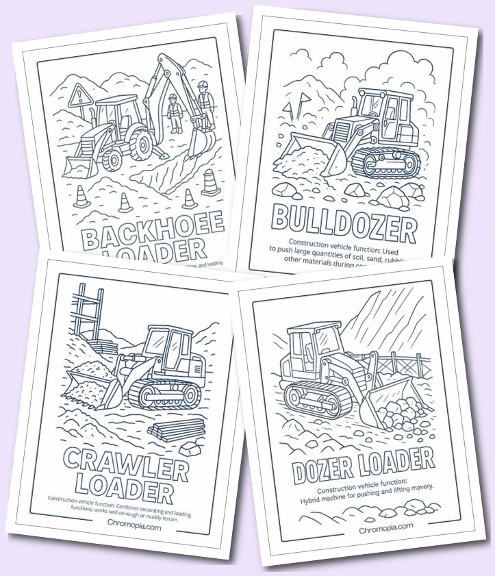 Earthmoving Equipment Vehicle Construction Coloring Pages