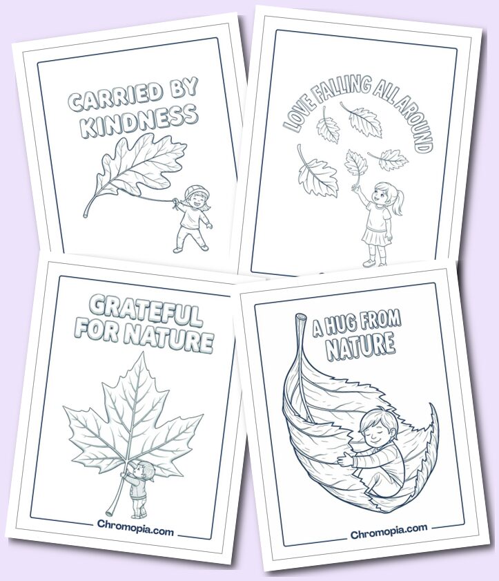Easy Leaves Coloring Pages for Kids