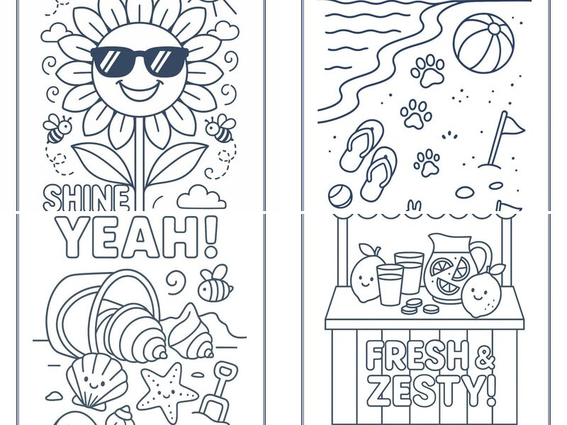 Easy Summer Coloring Pages for Toddlers and Preschoolers