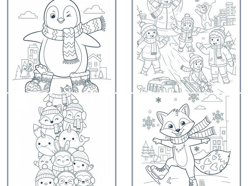 Easy Winter Coloring Pages for Kids