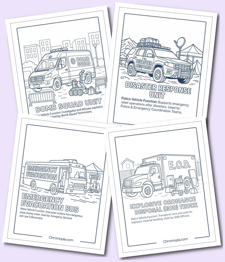 Emergency & Special Operations – Police Vehicle Coloring Pages