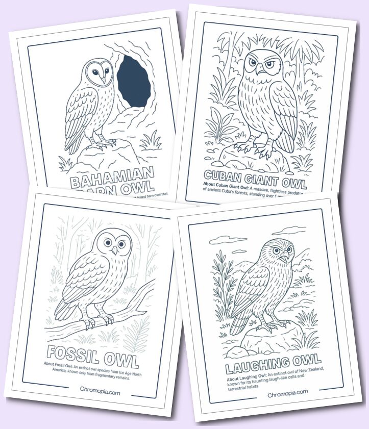 Extinct Species - Owl Coloring Pages
