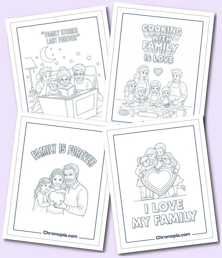 Family Coloring Pages for Kids
