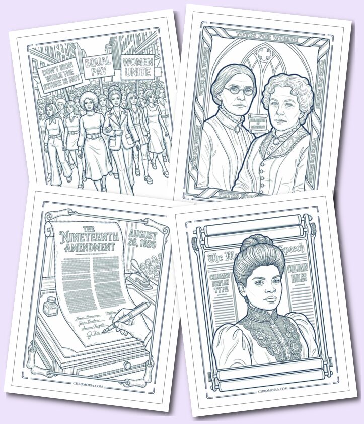 Famous Womens Equality Day Historical Icons Coloring Pages