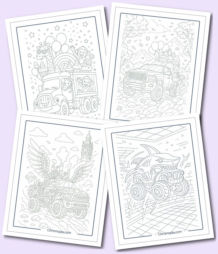 Fancy and Futuristic Truck coloring pages