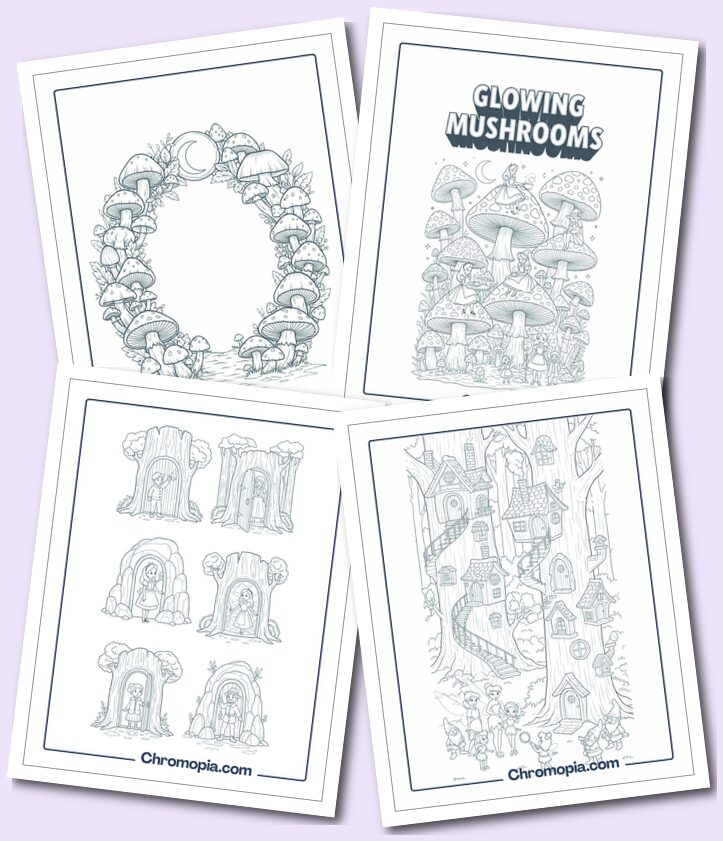 Fantasy and Enchanted Forest Coloring Pages For Kids and Adults