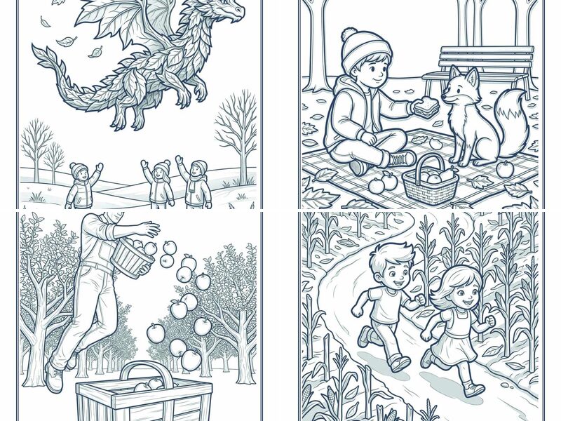 Fantasy Autumn November Coloring Pages