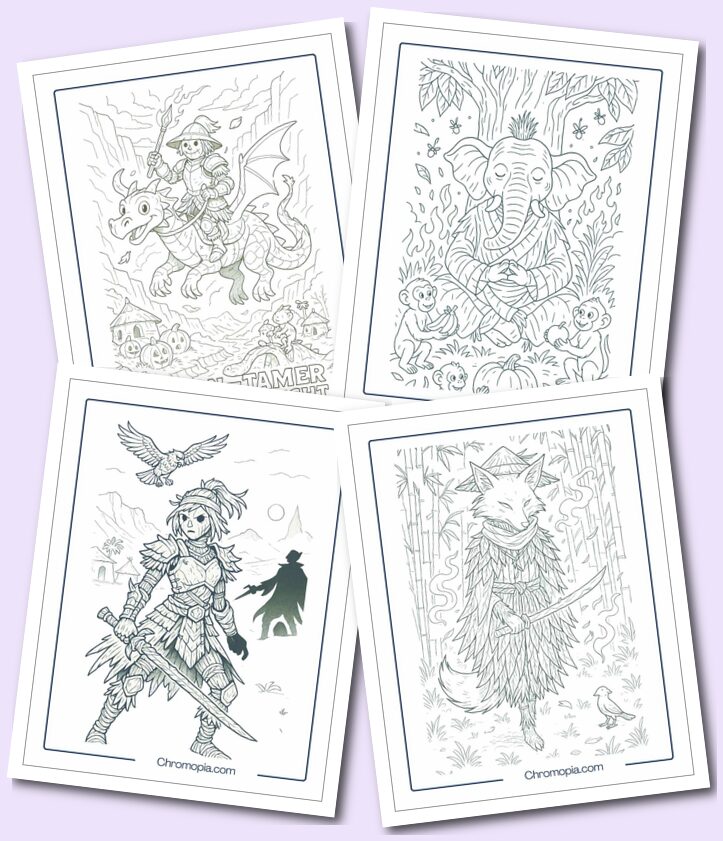 Fantasy Scarecrow coloring pages for adults