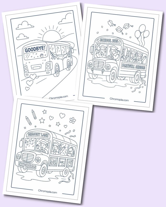 Farewell Bus Coloring Pages