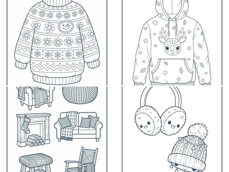 Fashion Winter Clothes Coloring Pages