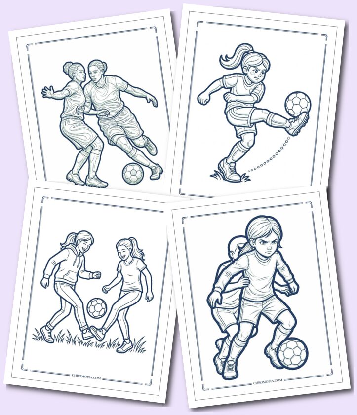 Female Soccer Coloring Pages