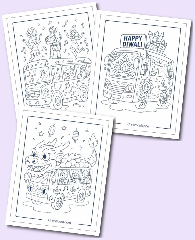 Festival Bus Coloring Pages