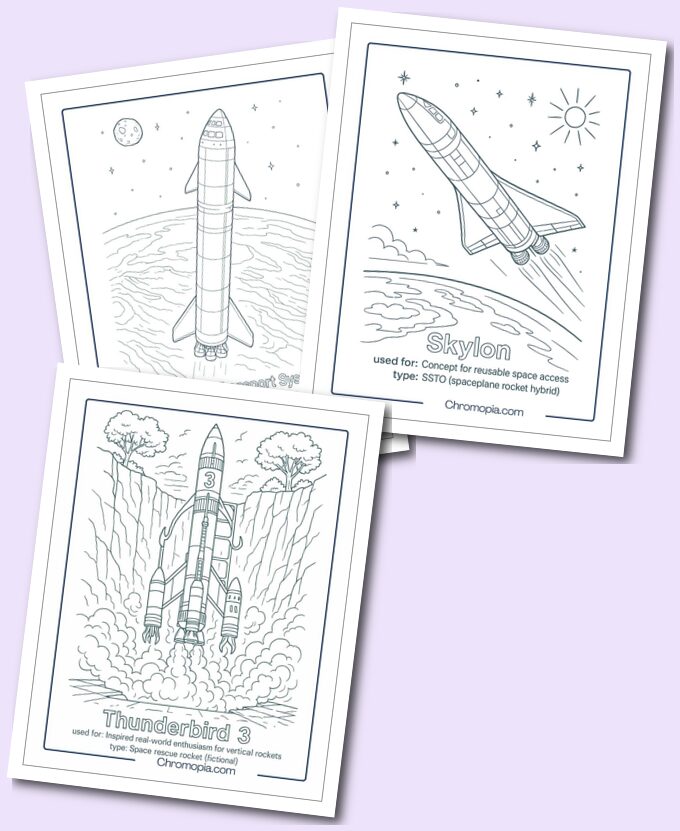 FictionalConceptual Rockets with Real-World Influence Rocket Coloring Pages