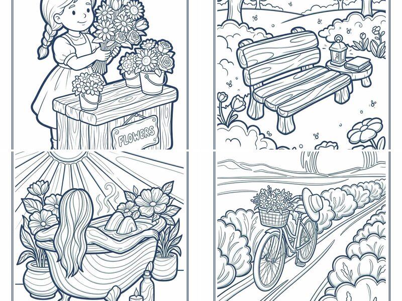 Floral Summer Garden Coloring Pages