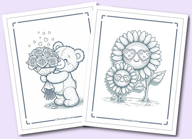 Floral Valentine Scenes