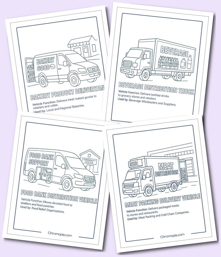 Food & Beverage Transport – Transportation Vehicles Coloring Pages