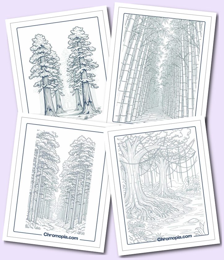 Forest & Jungle Trees coloring pages