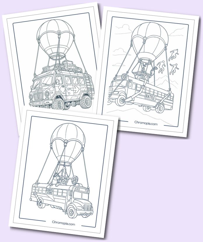 Fortnite Battle Bus Coloring Pages