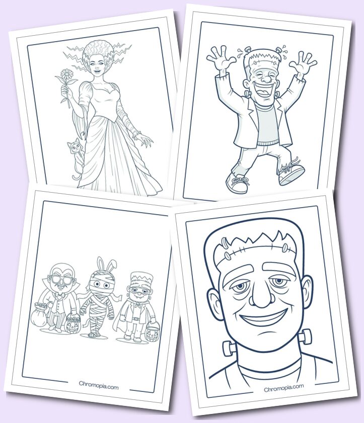 Frankenstein Coloring Pages For Kids, Toddlers, Preschoolers, and Students (1st to 10th