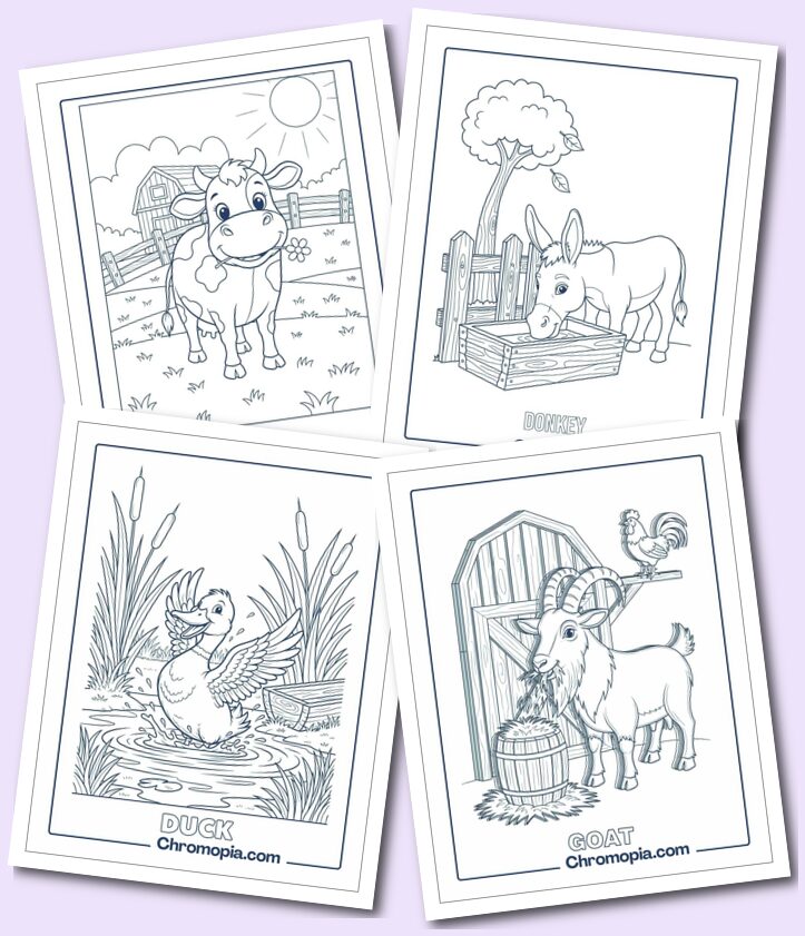 Friendly Farm Animals coloring pages