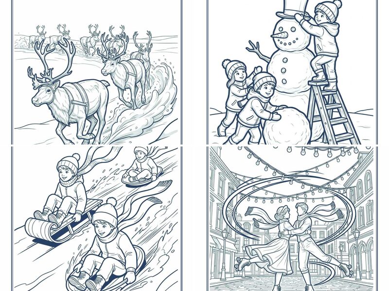 Fun Outdoor December Coloring Pages