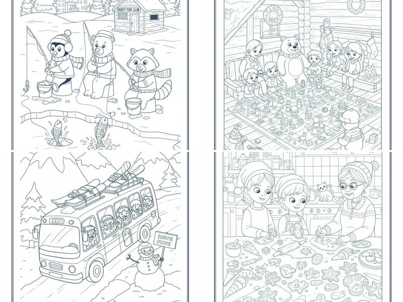 Fun Winter Activities Coloring Pages
