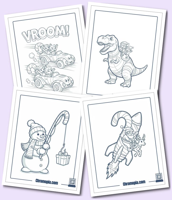 Funny Cartoon Christmas Candy Cane Coloring Pages