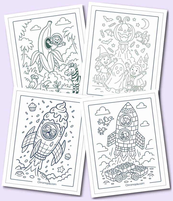Funny Cartoon Rocket Coloring Pages