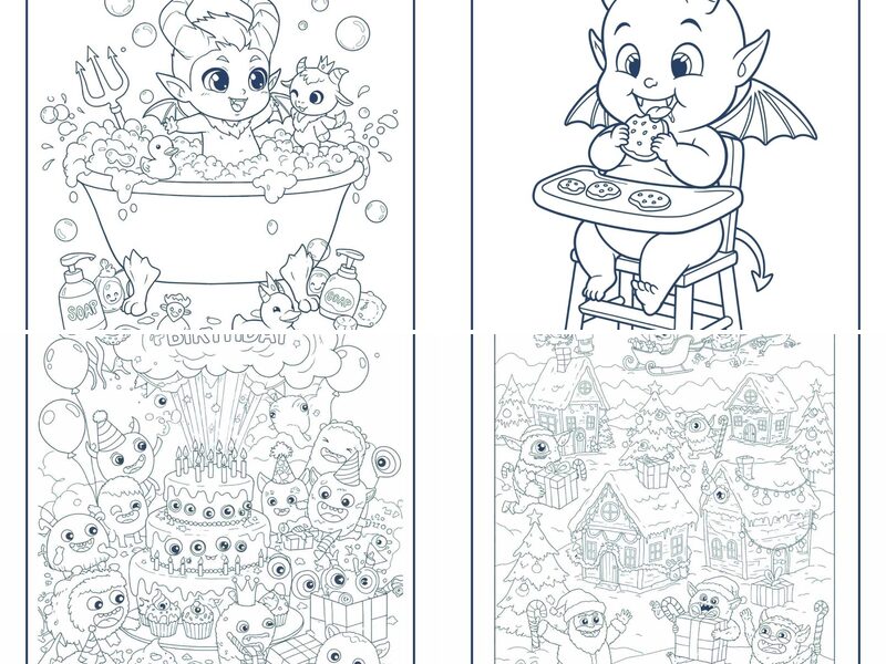 Funny, Cute, Cartoon Monster Coloring Pages for Kids