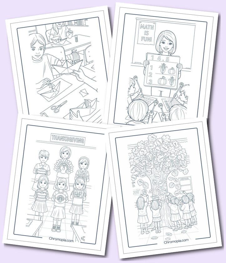 Funny School & Educational Thanksgiving Activities coloring pages