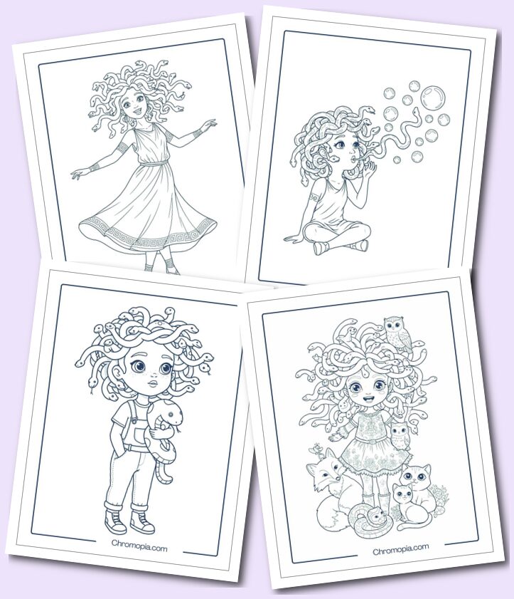 Girl Medusa Coloring Pages for Kids