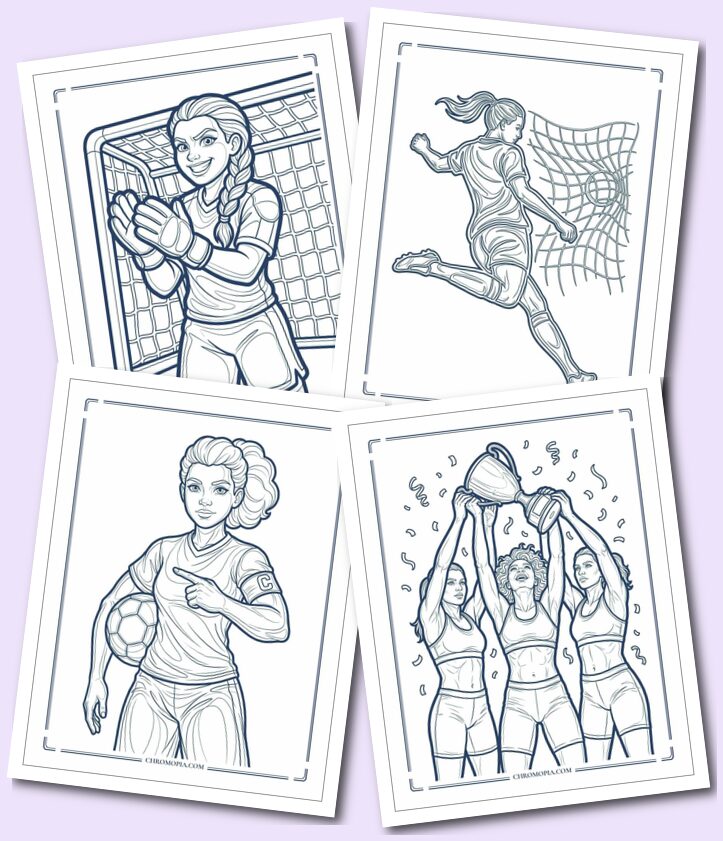 Girls Soccer World Cup Coloring Pages