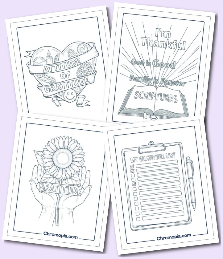 Gratitude Coloring Pages, Grateful Coloring Pages, Thankful, Activities edition