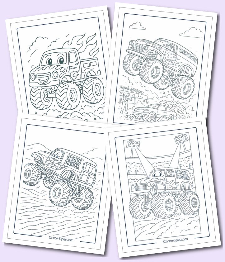 Grave Digger Monster Truck Coloring Pages