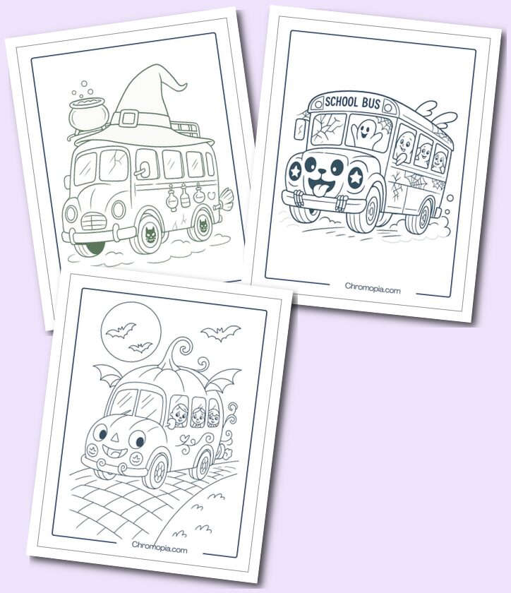 Halloween Bus Coloring Pages