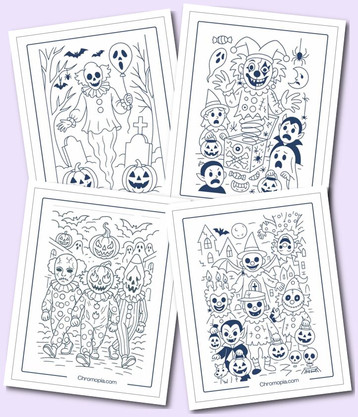 Halloween Clown Coloring Pages