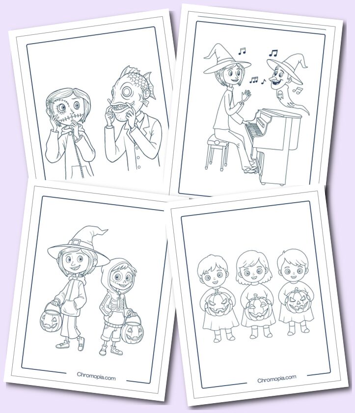 Halloween Coraline movie coloring pages