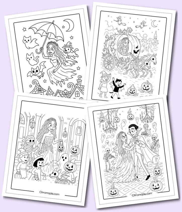 Halloween Corpse Bride Coloring Pages