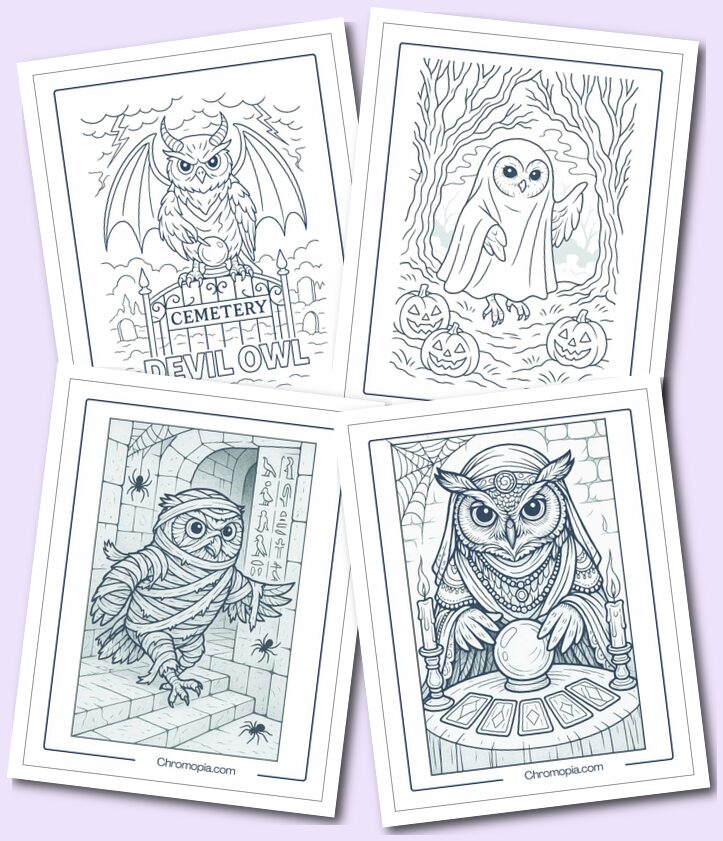 Halloween Owl Coloring Pages