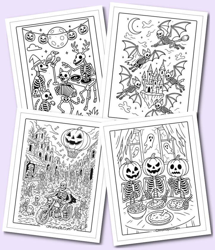 Halloween Skeleton Coloring Pages