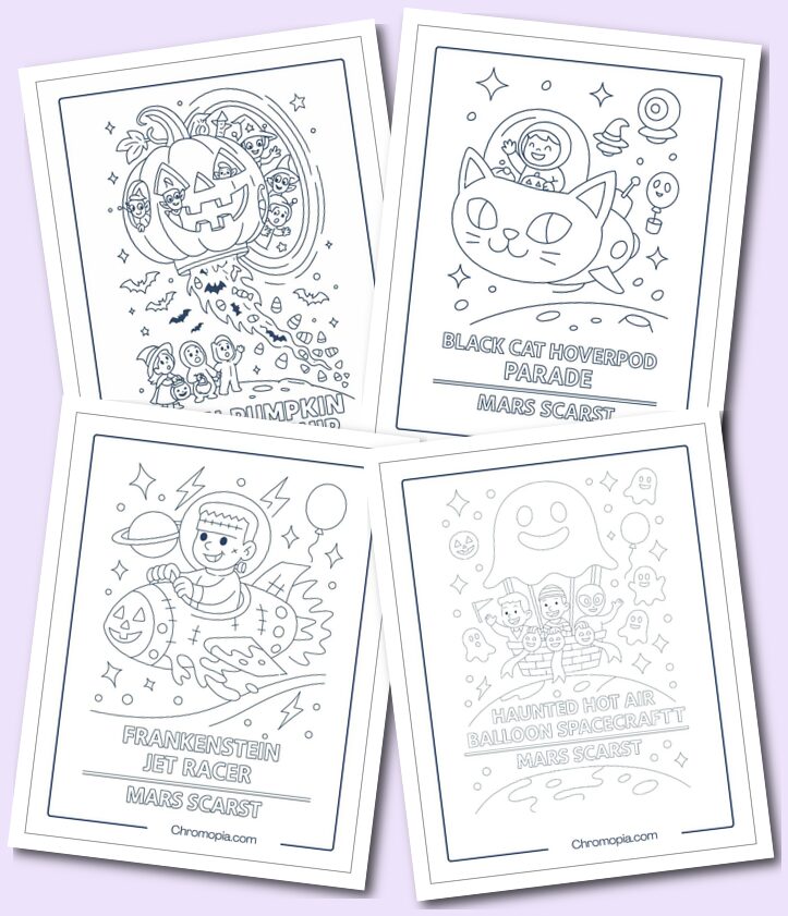Halloween Spacecraft Coloring Pages
