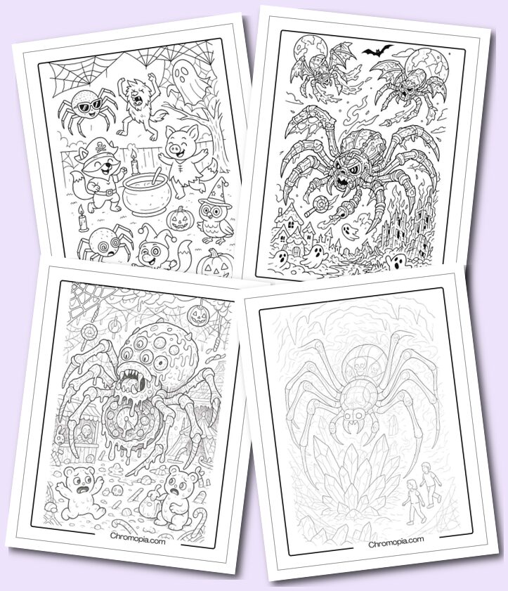 Halloween Spider Coloring Pages